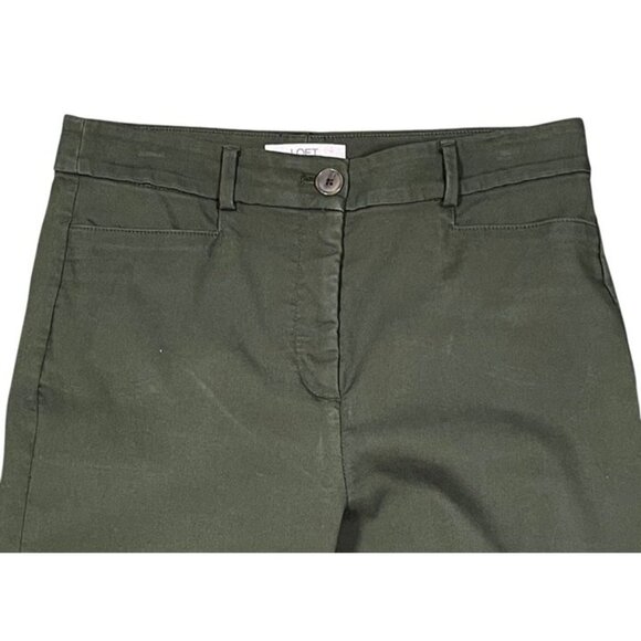 LOFT The Sutton Skinny Pants Olive Green Size 6 - Picture 6 of 6